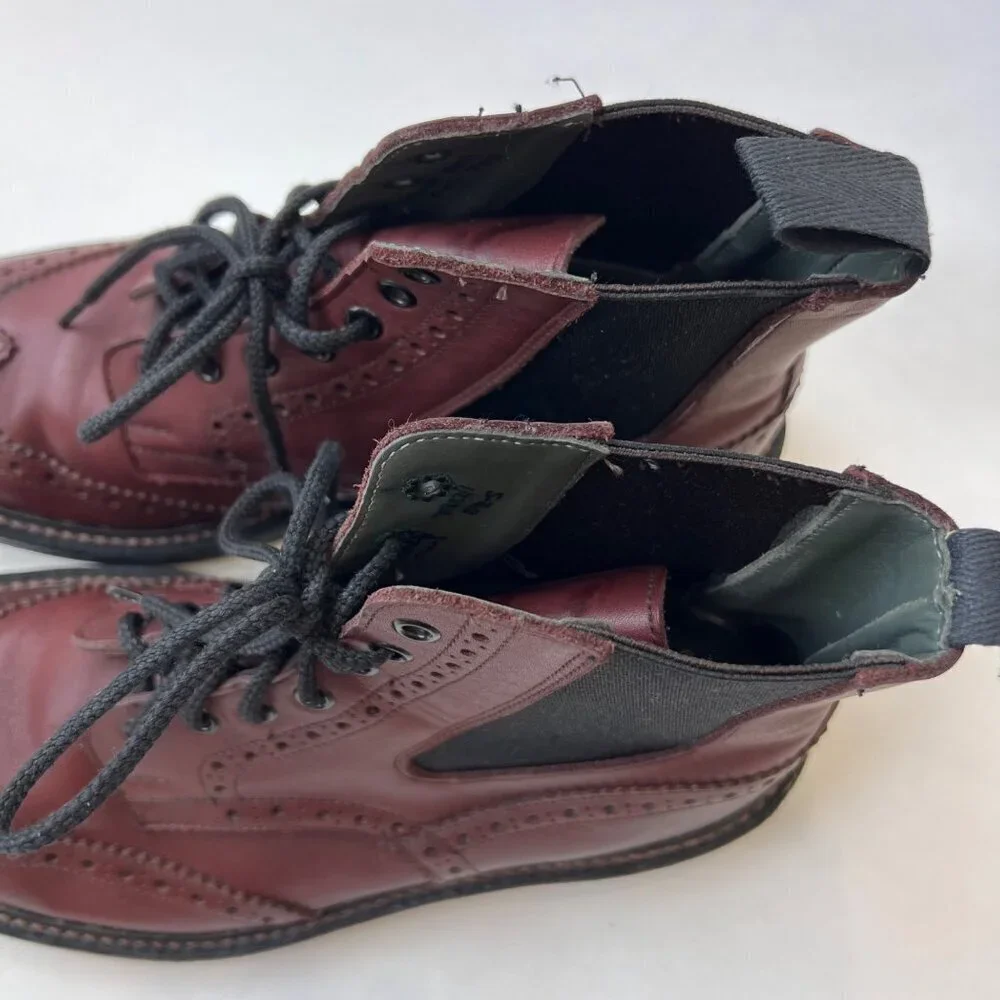 Tricker’s Ellis Leather Brogue Boots - Size 8.5 UK / 9.5 US, burgundy